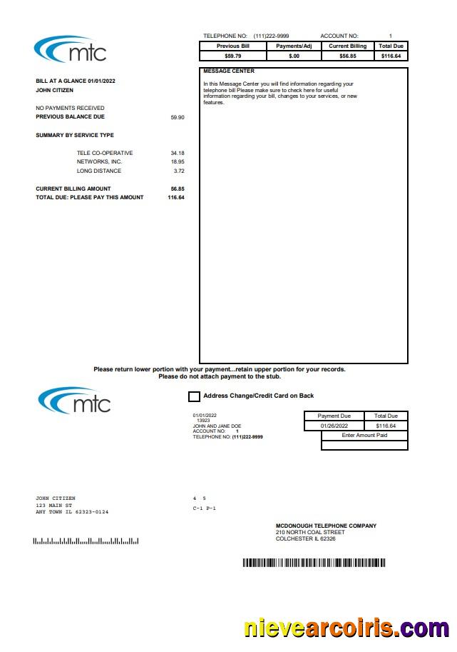 USA Illinois MTC utility bill